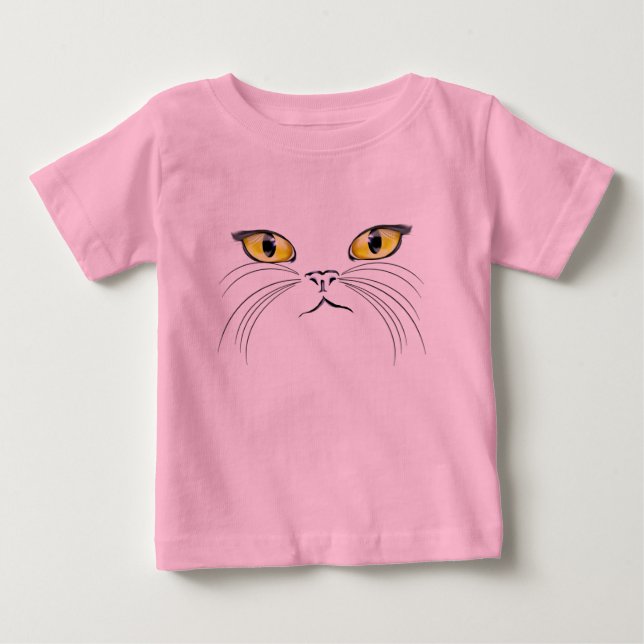 Bebé Camiseta de cara de gato (Anverso)