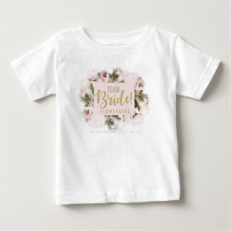 Bebé camiseta de chica de flor de novia