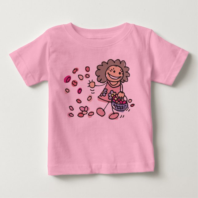 Bebé Camiseta De Chica De Flores (Anverso)