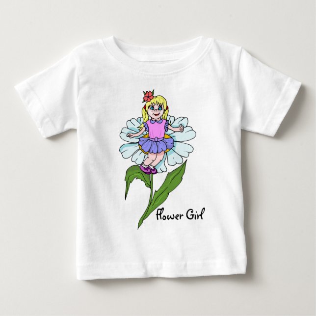 Bebé Camiseta De Chica De Flores (Anverso)