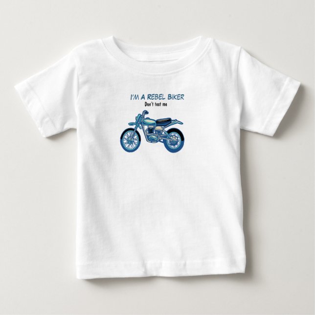Bebé Camiseta de chico rebelde en moto (Anverso)