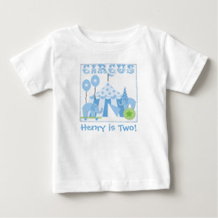 Bebé Camiseta de circo con paso azul personalizado haci