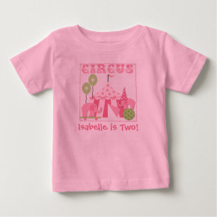 Bebé Camiseta de circo rosa personalizada