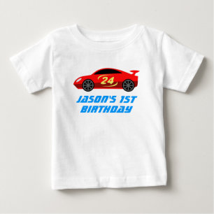 Bebé Camiseta de coche de carreras personalizada para e