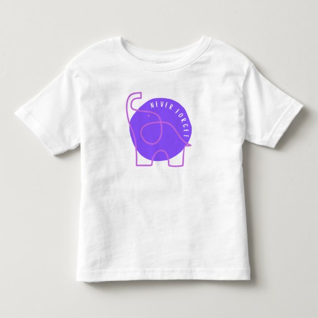 Bebé Camiseta de Conciencia de ALZ Nunca Olvides (Anverso)