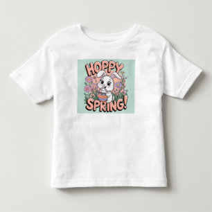 Bebé Camiseta de conejito de primavera agitada - Floral