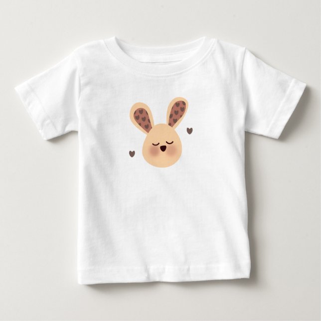 Bebé Camiseta de conejito dormido lindo (Anverso)