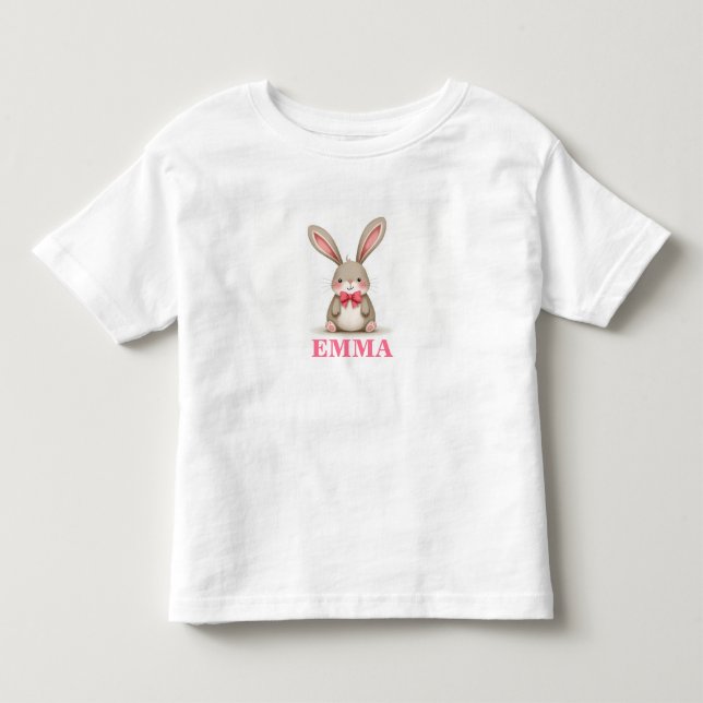 Bebé Camiseta de conejo personalizada para niña (Anverso)