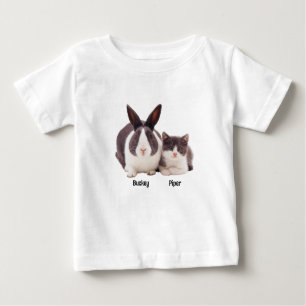 Bebé Camiseta de conejo y gato personalizada
