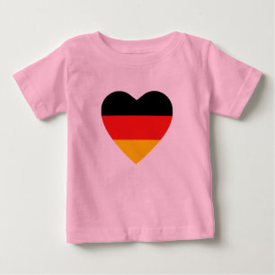 Bebé Camiseta de Corazón de Bandera de Alemania