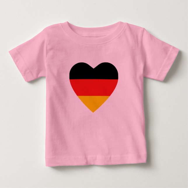 Bebé Camiseta de Corazón de Bandera de Alemania (Anverso)