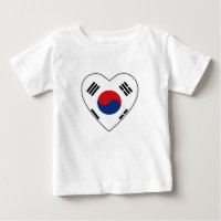 Camiseta de Corazón de Bandera de Corea del Sur