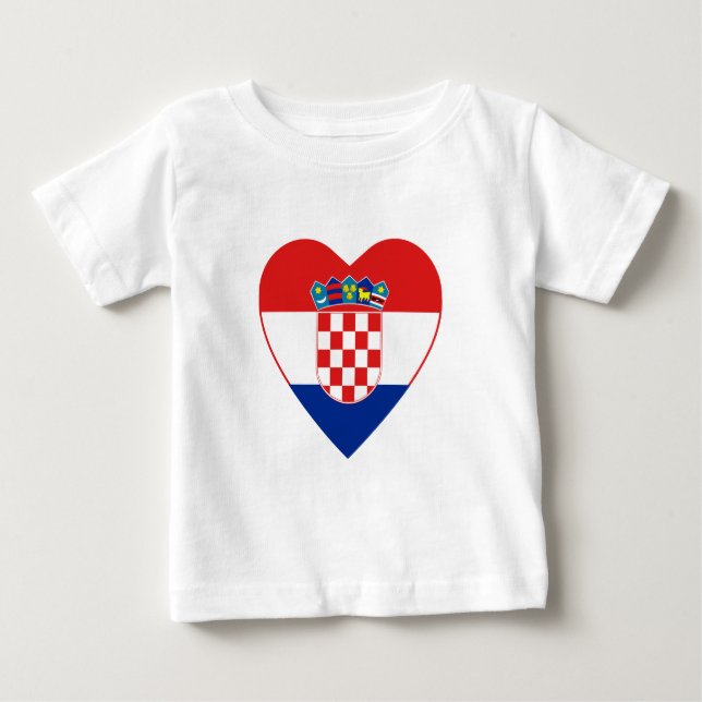 Bebé Camiseta de Corazón de Bandera de Croacia (Anverso)