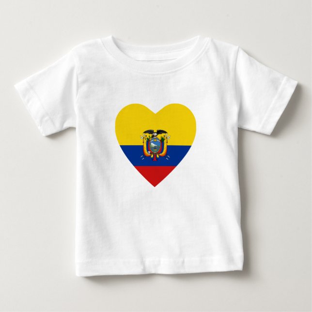 Bebé Camiseta de Corazón de Bandera de Ecuador (Anverso)