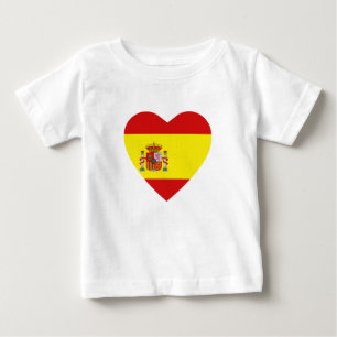 Bebé Camiseta de Corazón de Bandera de España