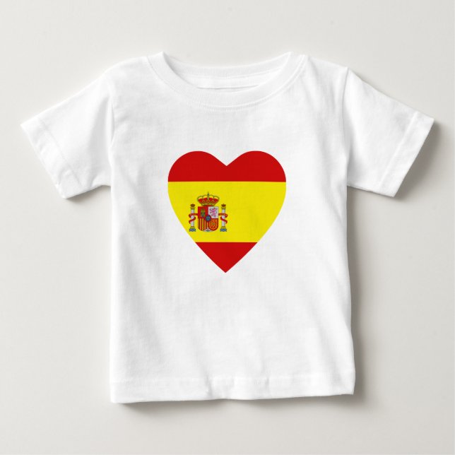 Bebé Camiseta de Corazón de Bandera de España (Anverso)