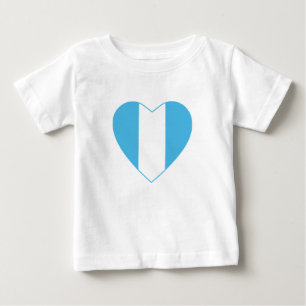 Bebé Camiseta de Corazón de Bandera de Guatemala