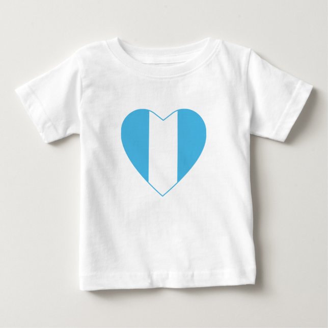 Bebé Camiseta de Corazón de Bandera de Guatemala (Anverso)