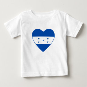 Bebé Camiseta de Corazón de Bandera de Honduras