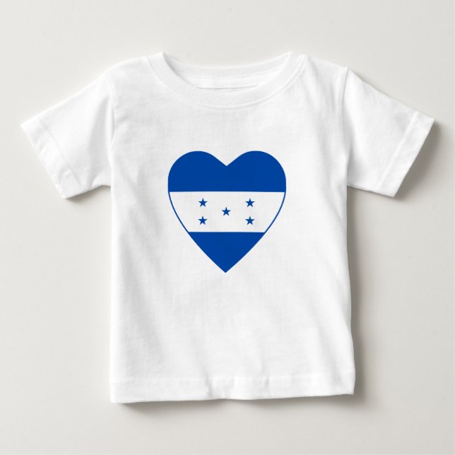 Bebé Camiseta de Corazón de Bandera de Honduras (Anverso)