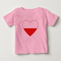 Camiseta de Corazón de Bandera de Polonia