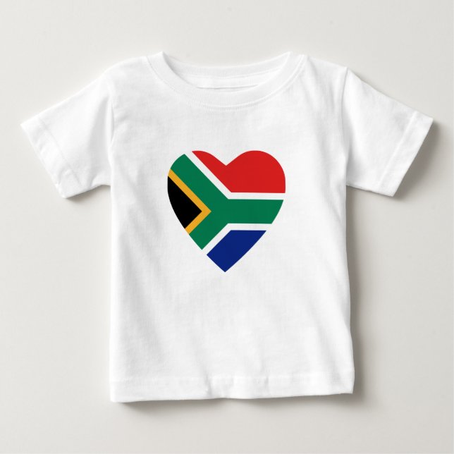 Bebé Camiseta de Corazón de Bandera de Sudáfrica (Anverso)