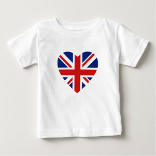 Bebé Camiseta de Corazón de Bandera del Reino Unido