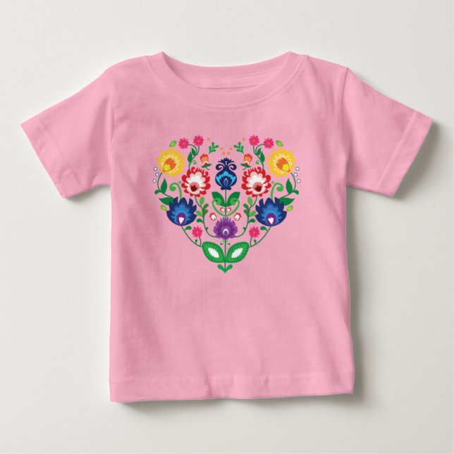 Bebé Camiseta de corazón popular (Anverso)