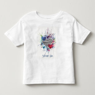 Bebé Camiseta de corazones lindos y lavados en acuarela