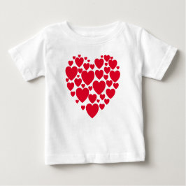 Bebé Camiseta de corazones rojos