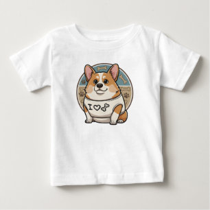 Bebé Camiseta de Corgi Adorable “Amo los Huesos”