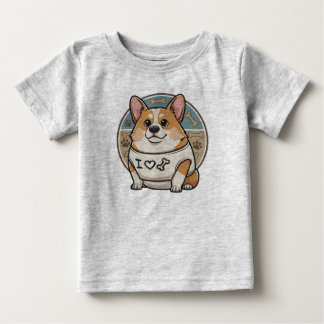 Bebé Camiseta de Corgi Adorable “Me Encantan los Huesos