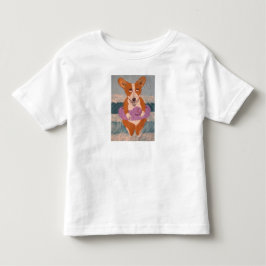 Bebé Camiseta de Corgi en la Playa