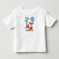 Camiseta de cumpleaños 1 zorro de niño