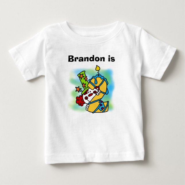 Bebé Camiseta de cumpleaños 2.ª payasa personalizada (Anverso)