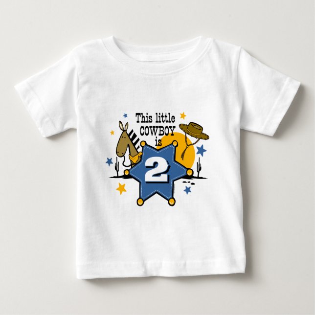 Bebé Camiseta de cumpleaños 2 de Little Cowboy (Anverso)
