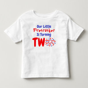 Bebé Camiseta de cumpleaños 2 de Little Firecracker