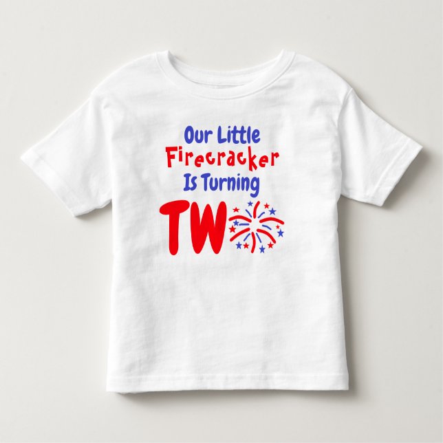 Bebé Camiseta de cumpleaños 2 de Little Firecracker (Anverso)