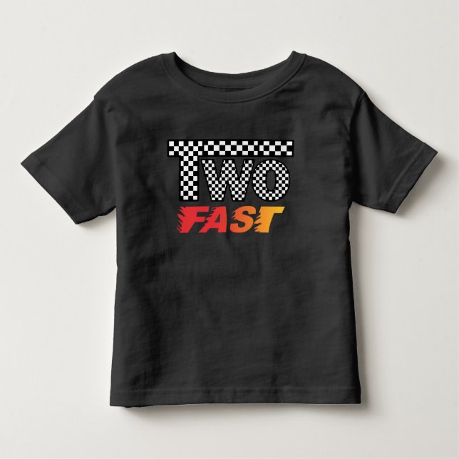 Bebé Camiseta de cumpleaños 2 TWO Fast Toddler (Anverso)