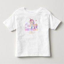 Camiseta de cumpleaños 5 de Pastel Unicorn
