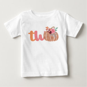 Bebé Camiseta de cumpleaños boho floral Little Pumpkin