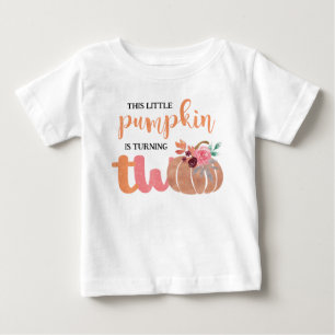 Bebé Camiseta de cumpleaños boho floral Little Pumpkin 