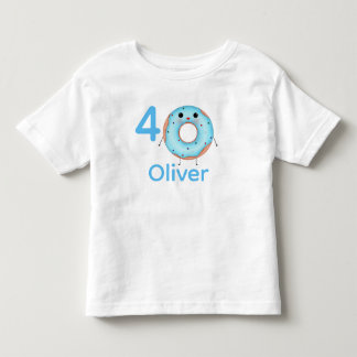 Bebé Camiseta de cumpleaños con donut personalizada con