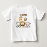 Camiseta de cumpleaños con globo de animales Safar