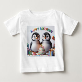 Bebé Camiseta de cumpleaños con pingüinos