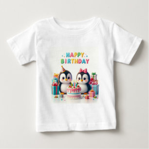 Bebé Camiseta de cumpleaños con pingüinos