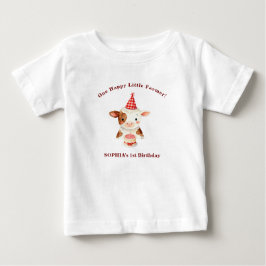Bebé Camiseta de cumpleaños de animales de granja Un pe