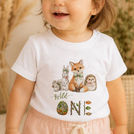 Bebé Camiseta de cumpleaños de animales del bosque para