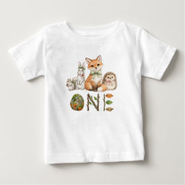 Bebé Camiseta de cumpleaños de animales del bosque para