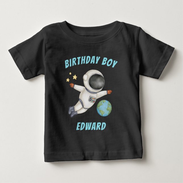 Bebé Camiseta de cumpleaños de astronauta del espacio e (Anverso)